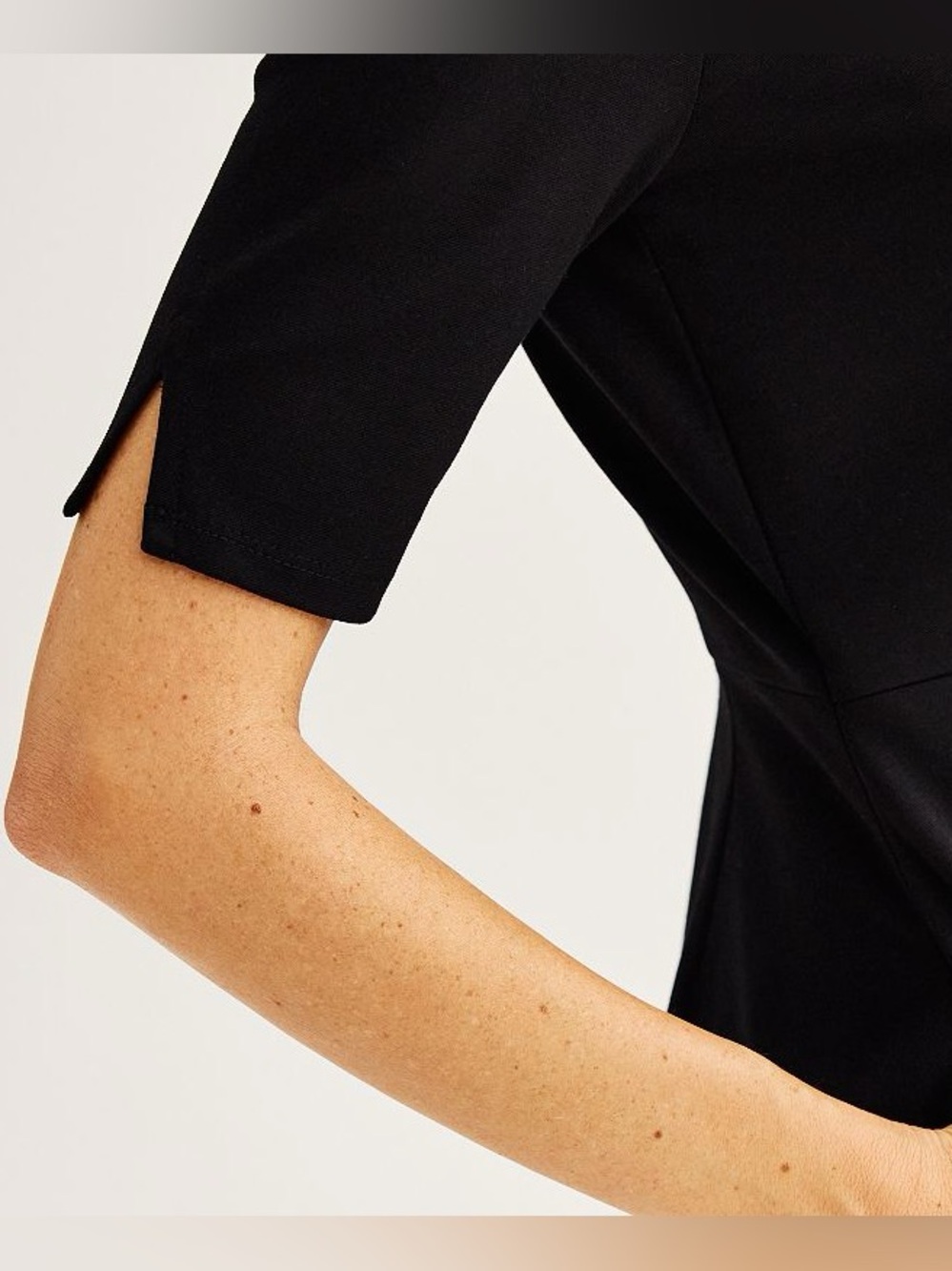 croft & barrow Black Fit-and-Flare Midi Dress a-line medium elbow sleeve - Picture 5 of 5